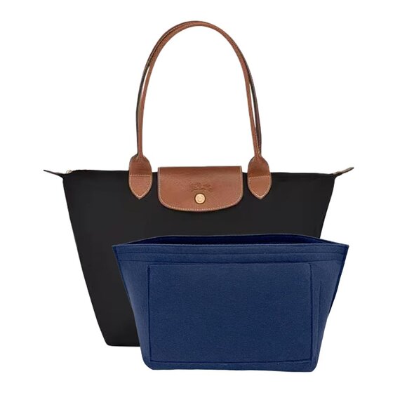 Purse Organizer Insert for Le Pliage, Longchamp bag Insert Dark Blue LARGE - Picture 1 of 10
